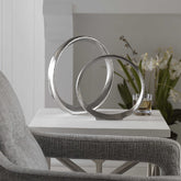 Orbits Ring Sculptures, Nickel, S/2 - Hedi's Furniture